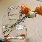 Vase sac a main vase decoratif en verre fleurs transparent d�coration table moderne vase design vase ...