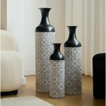 Vase de sol set de 3 en metal hauteur 50 / 66 / 83 cm pour salon chemin�e couloir