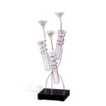 Vase soliflore design 3 tubes en verre - 34 cm Vase soliflore design 3 tubes en verre - 34 cm