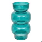 Vase en verre be vintage h25cm bleu canard - atmosphera cr�ateur dint�rieur
