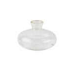 Vase verre l�onie liser� or 6. 2x8. 9cm transparent