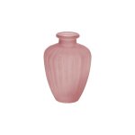 Vase verre ondul� givr� 10. 5cm 180ml rose