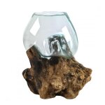 Vase en verre soufflé sur racine de gamal hauteur 30 à 35cm marron / chocolat Vase en verre soufflé sur racine de gamal hauteur 30 à 35cm marron / chocolat