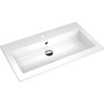 Vasque - blanc - 80cm - granit de synth�se - bonde clic - clac