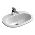 Vasque en cramique - villeroy et boch - o. novo - design oval contemporain - pour robinetterie  3 trous ...
