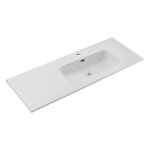 Vasque  encastrer en cramique blanche - ct droit - l 120 x p 46 cm