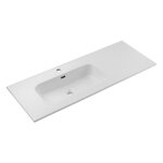 Vasque  encastrer en cramique blanche - ct gauche - l 120 x p 46 cm