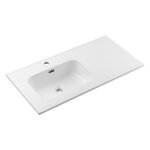 Vasque � encastrer en c�ramique blanche - c�t� gauche - l 90 x p 46 cm