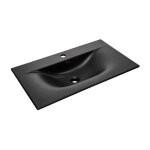 Vasque  encastrer en cramique - noir mat - l 80 x p 46 cm