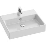 Vasque  poser rectangulaire - jacob delafon - sully - 50 x 40 cm - cramique - durable - finition blanc ...