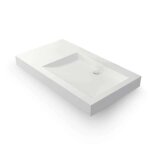 Vasque salle de bain 80 cm suspendue blanche sans percement en solid surface - passoa ii d