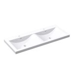 Vasque de salle de bains - mai & mai - double lavabo blanc  encastrer 120cm - rectangulaire - rsine ...