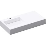 Vasque de salle de bains - mai & mai - lavabo suspendu blanc avec rangement - rectangulaire - rsine