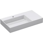 Vasque de salle de bains - mai & mai - lavabo suspendu blanc avec rangement - rectangulaire - rsine