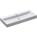 Vasque de salle de bains - mai & mai - lavabo suspendu blanc rectangulaire - rsine - avec trop - plein ...