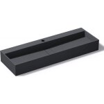 Vasque de salle de bain suspendue ou � poser mai & mai gris noir mat 120cm avec cache bonde col6028