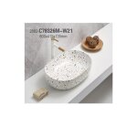 Vasque � poser - generique - lili - imitation terrazzo - ovale - multicolore - 60x41 cm