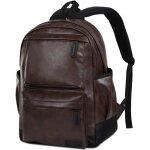 Sac  dos en cuir vbiger pour homme - marron - voyage travail shopping - grande capacit