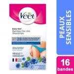 Veet - bandes de cire maillot aisselles easy - gelwax peaux sensibles - 8x2 bandes Veet - bandes de cire maillot aisselles easy - gelwax peaux sensibles - 8x2 bandes