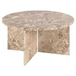 Vega table basse �90cm marbre marron.