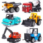 Voiture jouets - 6 pcs camion jouet enfnat - 1:64 mini vhicules de construction - cadeau pour enfant ...