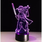 Veilleuse 3d ma�tre yoda star wars - led 7 couleurs - contr�le tactile