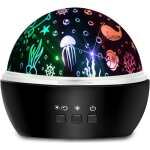 Veilleuse bebe - aperil - etoile projection rotation - noir