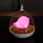 Veilleuse bb fille rechargeable lampe de nuit volire oiseau avec contrle tactile rose