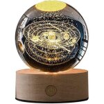 Veilleuse en cristal galaxie 3d boules de verre veilleuse chambre bb avec pied de lampe  led chargement ...