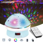 Veilleuse enfant etoile projection rotation  360 led multicolore usb lampes champignons lampe projecteur ...