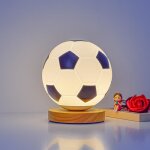 Veilleuse football enfant en verre lampe de nuit avec t�l�commande id�al comme cadeau pour enfant