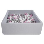 Velinda - 24181 - piscine � balles pour enfant dimensions:120x120 cm aire de jeu + 600 balles blancrose ...