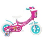 Vlo 10 enfant stella pat patrouille fille avec panier avant garde boue carte roues btons & 2 stabilisateurs ...