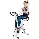 Vélo dappartement pliant roue dinertie de 25 kg avec 8 niveaux de résistance réglable avec dossier et ... Vélo dappartement pliant roue dinertie de 25 kg avec 8 niveaux de résistance réglable avec dossier et ...