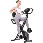 Vélo dappartement pliant roue dinertie de 25 kg avec 8 niveaux de résistance réglable avec dossier et ... Vélo dappartement pliant roue dinertie de 25 kg avec 8 niveaux de résistance réglable avec dossier et ...
