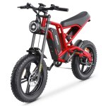 V�lo electrique 20 moteur 1200w 50km / h batterie amouvible 48v / 156ah vtc 40 - 70km autonomie rouge ...