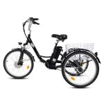 V�lo �lectrique 24 pour adultes - moteur 250w autonomie 50km - 35km / h - panier et porte - bagage inclus ...