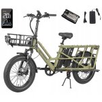 V�lo �lectrique fafrees ff20 cuv - vert - moteur 250w - 2 batteries doubles 12ah - avec cadre enfant ...