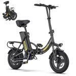 V�lo electrique pliable 14 vae moteur 350w batterie 36v 104ah autonomie 50km 32km / h noir