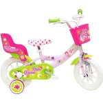 Vlo enfant 12 pink bloom fille ( taille < 90 / 95 cm ) rose & vert quip de 1 frein & panier avant ...