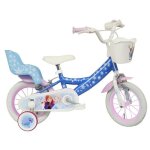 V�lo enfant 12 reine des neiges �quip� de 2 freins panier avant porte poup�e stabilisateurs & pneus gonflables ...