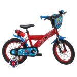 Vlo enfant 14 garon spiderman pour enfant 90 cm  105 cm quip de 2 freins plaque avant stabilisateurs ...