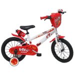 V�lo enfant 14 teen monster gar�on ( taille 90 cm � 105 cm ) blanc & rouge �quip� de 2 freins gourde ...