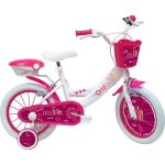 V�lo enfant - mod�le 16 lolli girl fille - ( taille 105 cm � 120 cm ) - blanc & rose - 2 freins - coffre ...