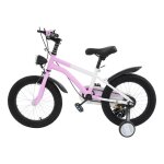 V�lo enfant de 16 pouces avec frein � disque - lumi�re led - roues stabilisatrices en rose - pour filles ...