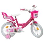 Vlo enfant fille 14 barbie ( taille 90  105 cm ) quip de 2 freins porte poupe et panier avant (vendeur ...