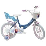 V�lo enfant - mod�le fille 16 - v�lo reine des neiges / frozen �quip� de 2 freins + porte poup�e - panier ...