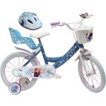 V�lo enfant fille 16 reine des neiges / frozen �quip� de 2 freins + porte poup�e - panier avant - stabilisateu ...