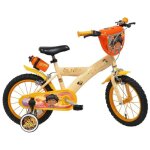 V�lo enfant gar�on 14 prince des sables - 4 � 6 ans - beige orange jaune �quip� de 2 freins