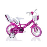 V�lo pour enfants - sch - roses - 12 pouces - panier - trompette - porte - enfant